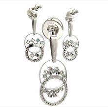 18K White Gold Pendant Earring Set with Natural Diamond & Multi Tourmaline Jewellery