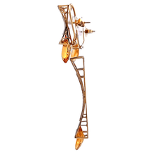 18K Gold Pendant Earring Set with Natural Diamond & Fancy Citrine Birthstone Jewelry - JEWELNJOY