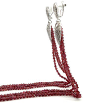 18K White Gold Shoulder Duster Earring With Natural Diamond & Rhodolite Gemstone Jewellery