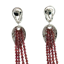 18K White Gold Shoulder Duster Earring With Natural Diamond & Rhodolite Gemstone