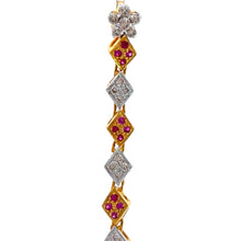 18K Two Tone Gold Pendant Earring Set with Natural Diamond, Ruby & Citrine Jewellery