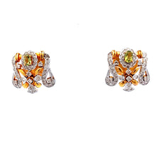 18K Two Tone Gold Pendant Earring Set with Natural Diamond & Multi Tourmaline Jewellery