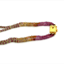 18K Gold Necklace Earring Set with Natural Diamond Tourmaline & Semiprecious Jewellery - JEWELNJOY
