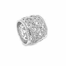 18K White Gold Ring Natural Diamond Wrap Heart Band