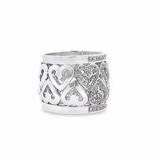 18K White Gold Ring Natural Diamond Wrap Heart Band
