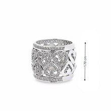 18K White Gold Ring Natural Diamond Wrap Heart Band