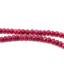 Natural Ruby Rondelle Facet Cut Beads Precious Handmade Necklace