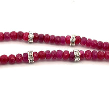 Natural Ruby Rondelle Facet Cut Precious Beads Clasp Necklace