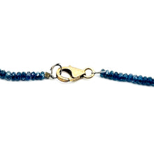 Natural Blue Sapphire Rondelle Facet Cut Beads Precious Necklace