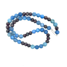 Natural Sodalite & Garnet Rondelle Facet Beads Gemstone Necklace
