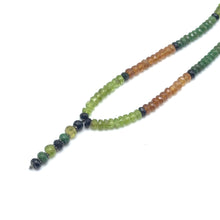 Black Tourmaline Natural, Tsavorite, Peridot, and Spessartite Garnet Necklace