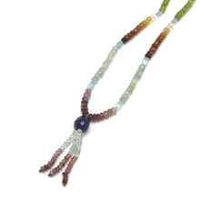 Citrine Natural, Peridot, Aqua, Spessartite, Pink Tourmaline, Blue Topaz, and Amethyst Necklace