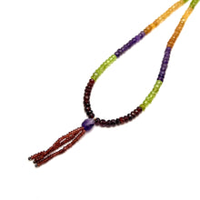 Amethyst Natural, Peridot, Garnet, Spessartite, and Citrine Necklace