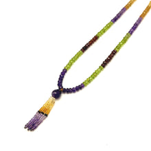 Amethyst Natural, Spessartite Garnet, Peridot, and Citrine Necklace