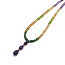 Tsavorite Natural, Amethyst, Spessartite Garnet, Citrine, and Peridot Necklace