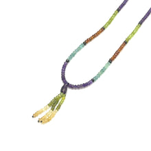 Aqua Natural, Spessartite, Citrine, Green Tourmaline, Peridot, Citrine, and Amethyst Necklace