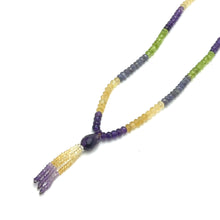 Peridot Natural, Tanzanite, Citrine, and Amethyst Gemstone Necklace