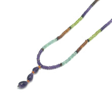 Spessartite Garnet Natural, Aquamarine, Amethyst, and Peridot Necklace