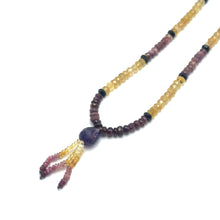 Citrine Natural, Aqua, Amethyst, Pink, and Black Tourmaline Necklace