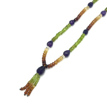 Natural Citrine,Spessartite Garnet,Peridot and Amethyst Necklace