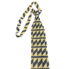 Handcrafted Chevron Pattern Pearl Tie Unique Modern Necktie