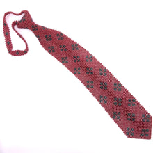 Handcrafted Diamond Pattern Pearl Tie Elegant Unique Necktie