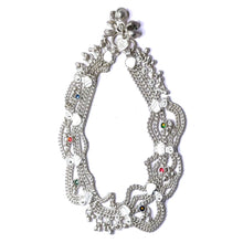 Traditional Multi Layered German Silver Payal Pair with Heart Motif and Anklet Bells