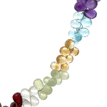 Natural Rose Quartz Sky Blue Topaz Citrine Prehnite Amethyst White Topaz Garnet Gemstone Necklace