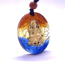 Gold 24K Hallmarked Lord Ganesh Pendant Necklace – Auspicious Temple Jewellery for Protection & Blessings - Vibrant Glazed Finish with Sacred Black Thread Divine Gift for Luck & Prosperity