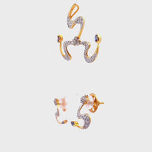 18K Yellow White Gold Pendant Earring Set With Natural Diamond & Blue Sapphire Jewelry