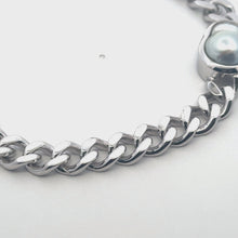 Bracelet South Sea Pearl 15 Carat Sterling Silver Cuban Link Unisex Unique Jewelry