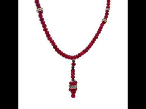 Natural Ruby Rondelle Facet Cut Precious Beads Necklace