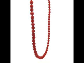 Natural Coral Plain 5mm Ball Gemstone Necklace Jewelry