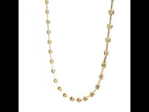18K Yellow Gold Station Disc Station & Bar Link Necklace Mounting