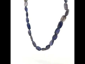 Natural Iolite Plain Mani Gemstone Necklace
