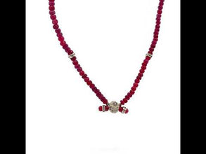 Natural Ruby Gemstone Rondelle Facet Cut Bead Precious Necklace