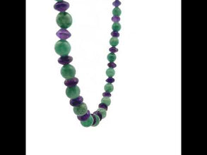 Natural Jade & Amethyst Semiprecious Gemstone Necklace