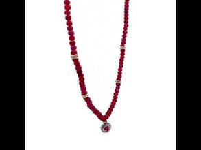 Natural Ruby Gemstone Rondelle Facet Cut Beads Precious Necklace
