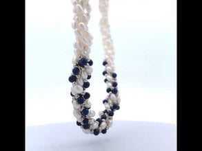 Pearl Multi Layered with Lapis Ball Twisted Beads Necklace