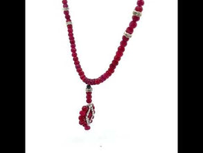 Natural Ruby Rondelle Facet Cut Beads Precious Birthstone Necklace