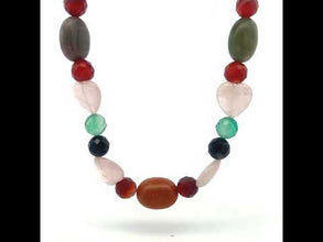 Natural Jasper Rose Quartz Agate Gemstone Healing Necklace