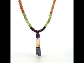 Garnet Natural, Spessartite, Tanzanite, Peridot, Citrine, and Amethyst Necklace