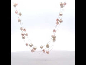 Pearl Elegant Two-Tone Station Style Necklace