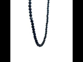 Natural Black Obsidian Plain Ball Volcanic Gemstone Necklace