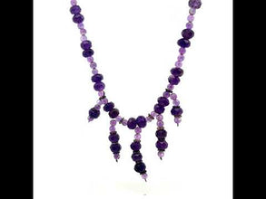 Natural Amethyst Ball & Rondelle Facet Cut Bead February Birthstone Necklace