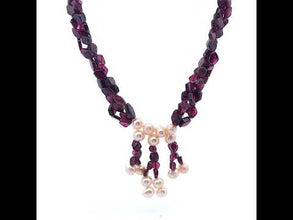 Natural Garnet Fancy & Pearl Gemstone Necklace Handmade