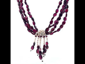 Natural Garnet Mani & Pearl Gemstone Handmade Necklace