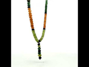 Spessartite Natural, Tsavorite, Peridot, and Black Tourmaline Necklace