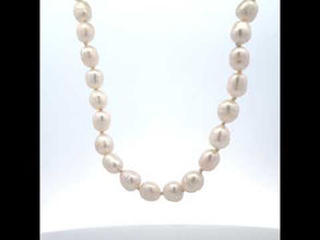 Pearl Plain Button White Necklace June Birthstone