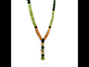 Tsavorite Natural, Peridot, Citrine, and Black Tourmaline Gemstone Necklace